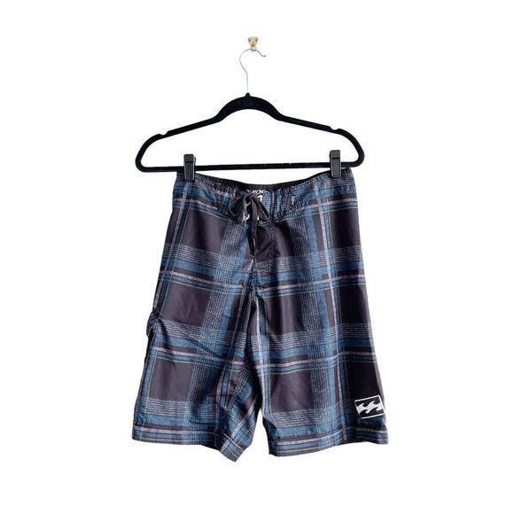 Billabong Mens Plaid Cargo Recycler Hydrostretch Platinum Board Shorts Size 28 - Picture 1 of 7
